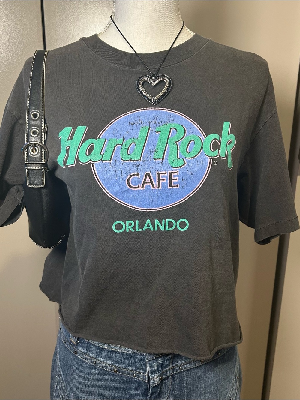 Vintage Hard Rock Cafe Orlando Cut Off Large Crop Top